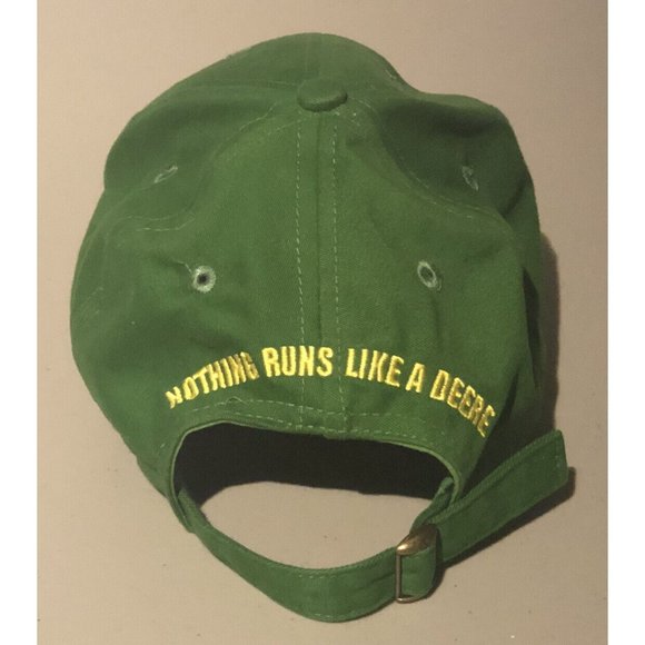 John Deere Green Embroidered Adjustable Strap Back Hat Pre-owned. Clean! - Picture 2 of 3